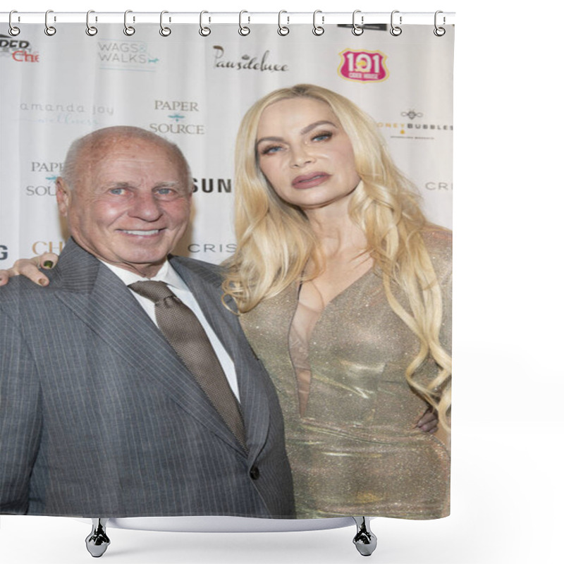 Personality  Thomas Girardi, Christina Fulton Attend Christina Fulton By Immortal Beauty Pop Up Event At CRISTOPHE Beverly Hills, CA On December 2, 2019 Shower Curtains