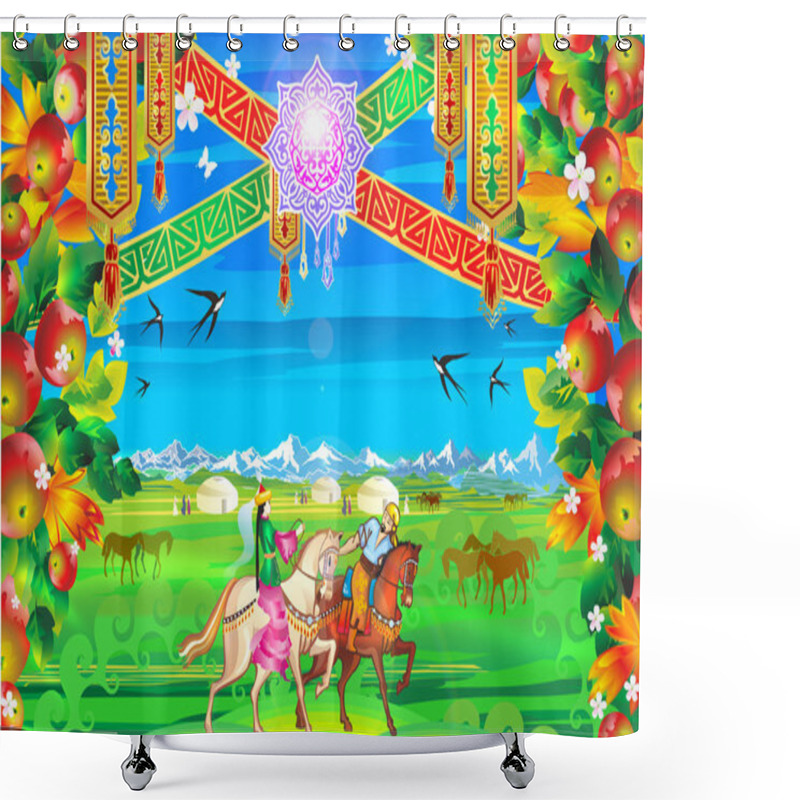 Personality  The Kazakh Games Baige Rite Of Kazakh Culture Shower Curtains