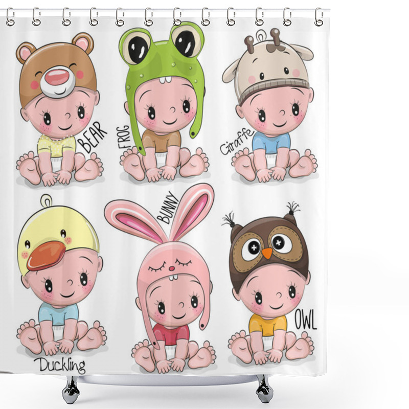 Personality  Set Of Cute Cartoon Babies Shower Curtains