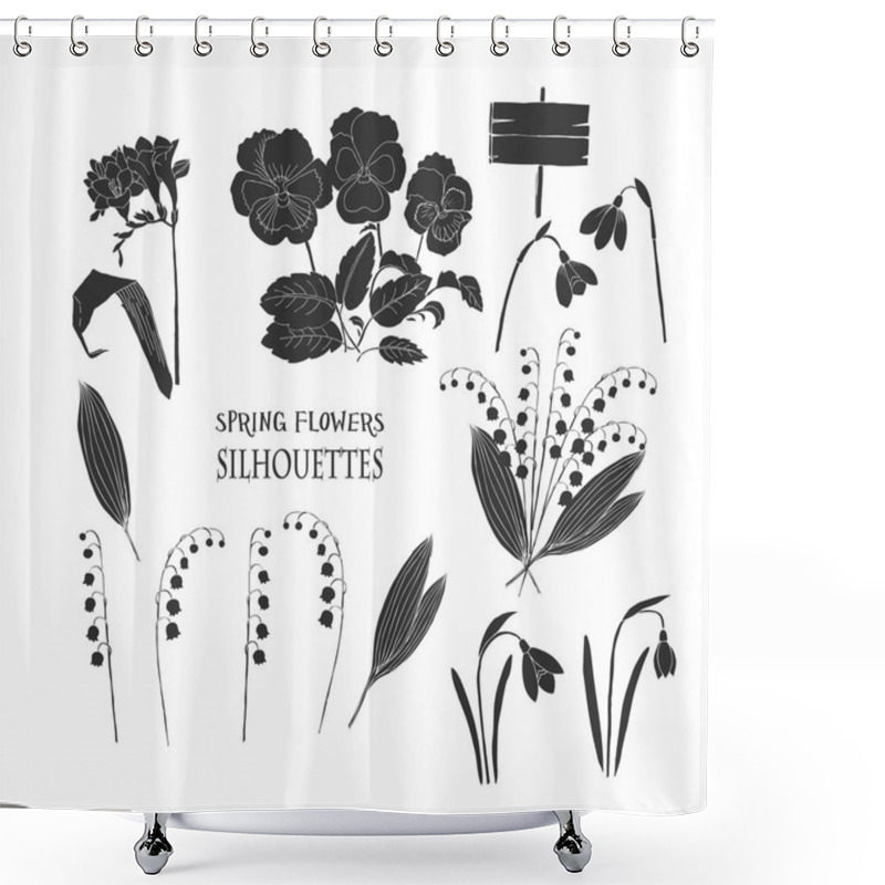 Personality  Background With Snowdrops Shower Curtains