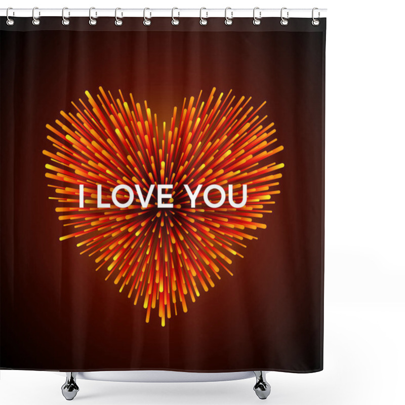 Personality  Card With Vivid Explosion Shaped Heart Shower Curtains