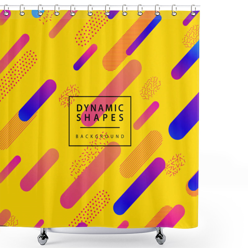 Personality  Modern Dynamic Shapes Style Background. Combination Modern Style Abstraction With Composition Made Of Various Rounded Shapes Background. Shower Curtains