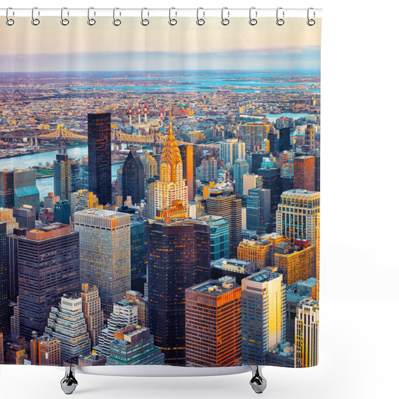 Personality  Aerial View On Midtown East NYC Reflex Shower Curtains