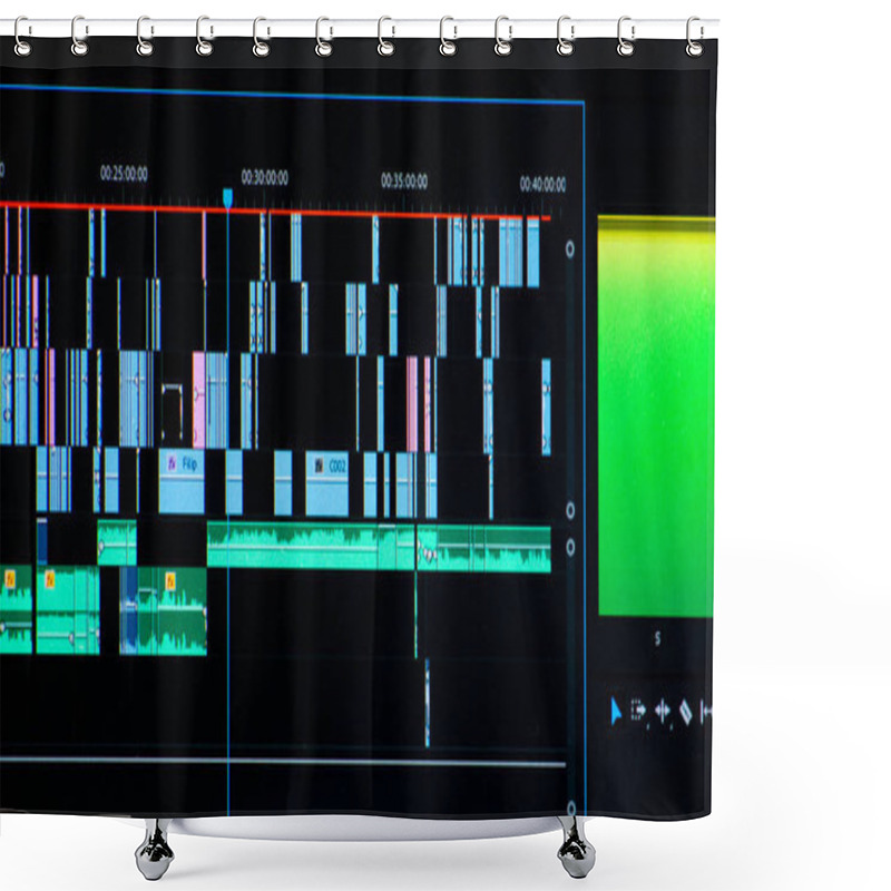 Personality  Timeline Video And Sounds Of Video Editing Tool. Video Editing Timeline. Shower Curtains