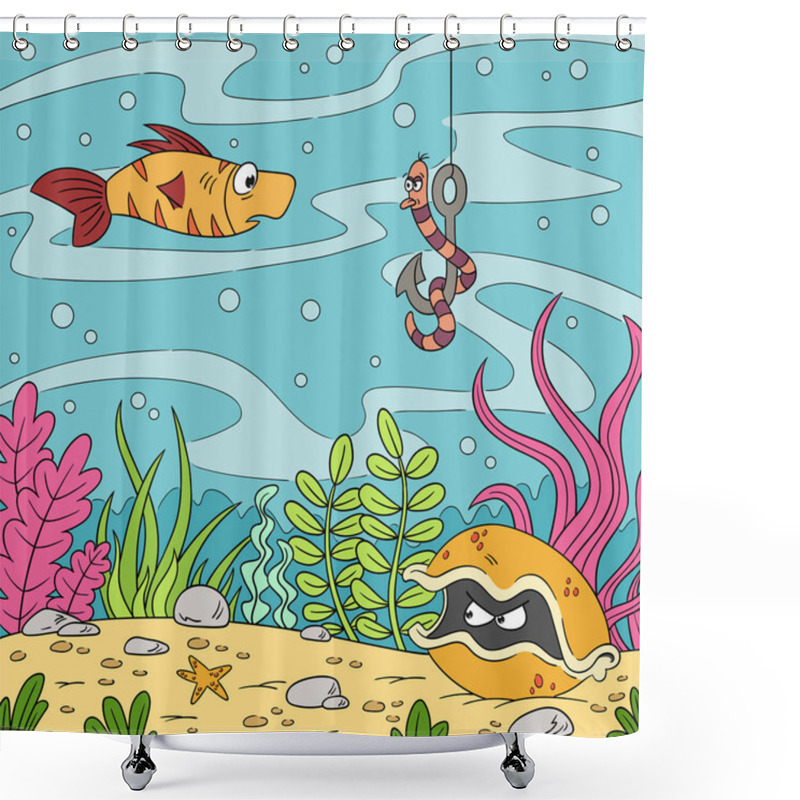 Personality  Cartoon Underwater Landscape Shower Curtains