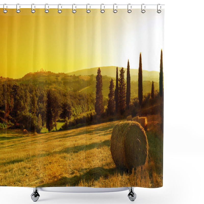 Personality  Sunset Tuscany Landscape Shower Curtains