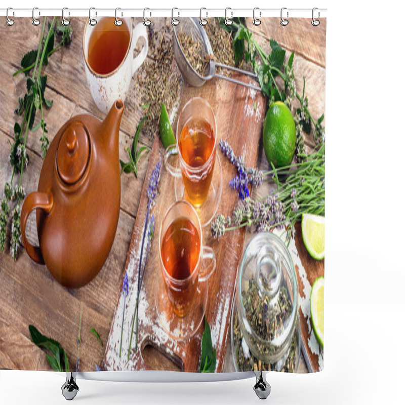 Personality  Herbal Tea Composition Shower Curtains