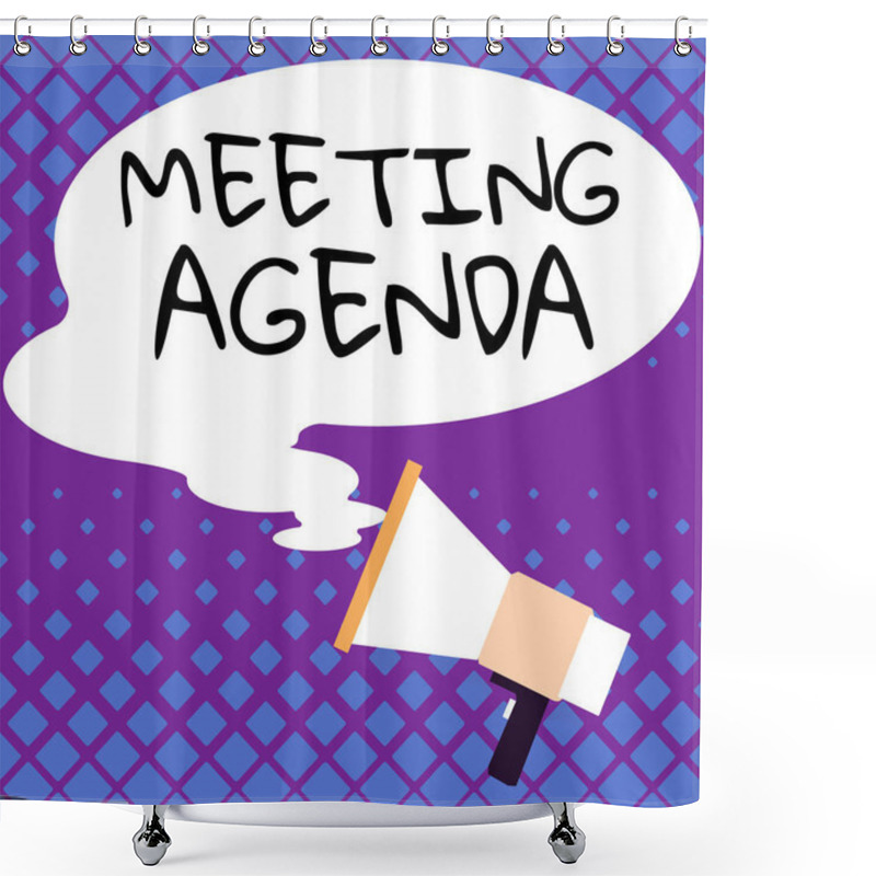 Personality  Conceptual Display Meeting Agenda, Word For An Agenda Sets Clear Expectations For What Needs To A Meeting Shower Curtains