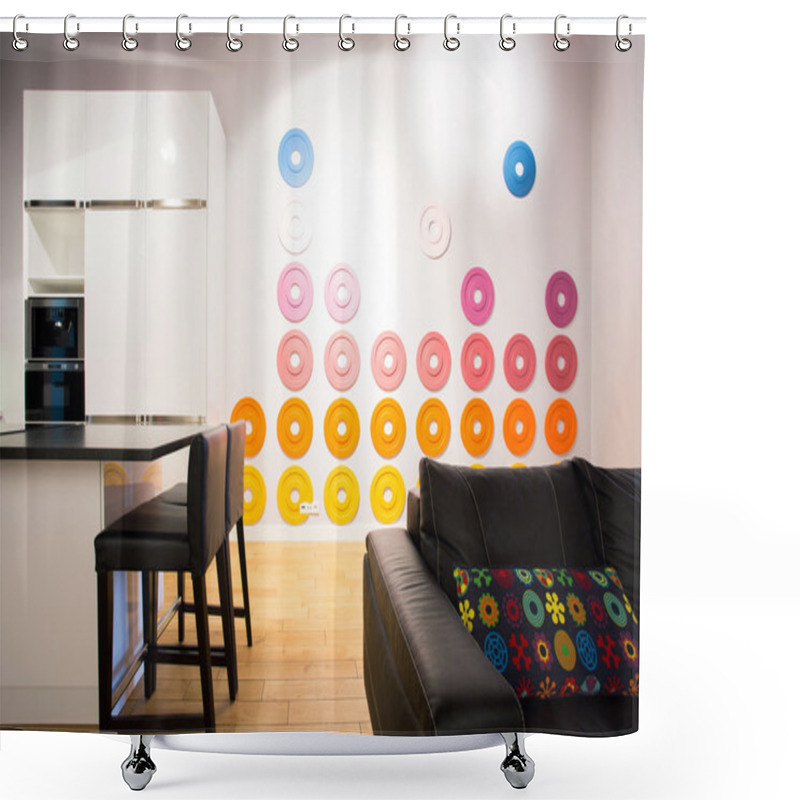 Personality  Kitchen Connected With Living Room Shower Curtains