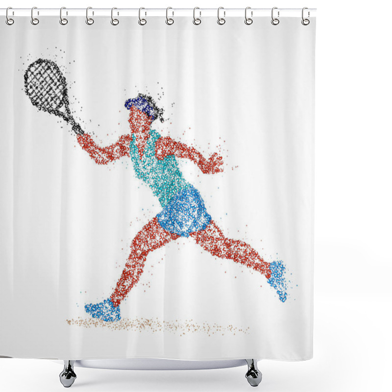 Personality  Tennis, Abstract, Player Shower Curtains