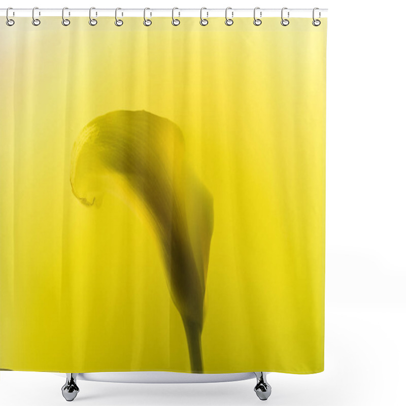 Personality  Close-up View Of Beautiful Calla Lily Flower In Yellow Paint Shower Curtains