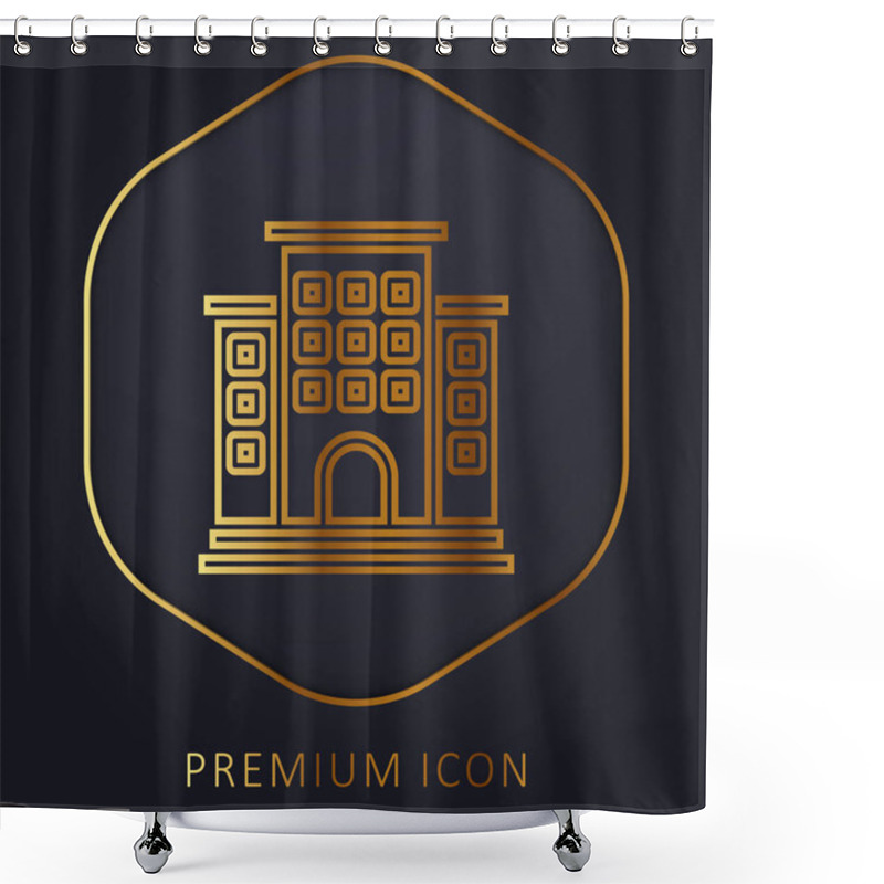 Personality  Apartment Golden Line Premium Logo Or Icon Shower Curtains