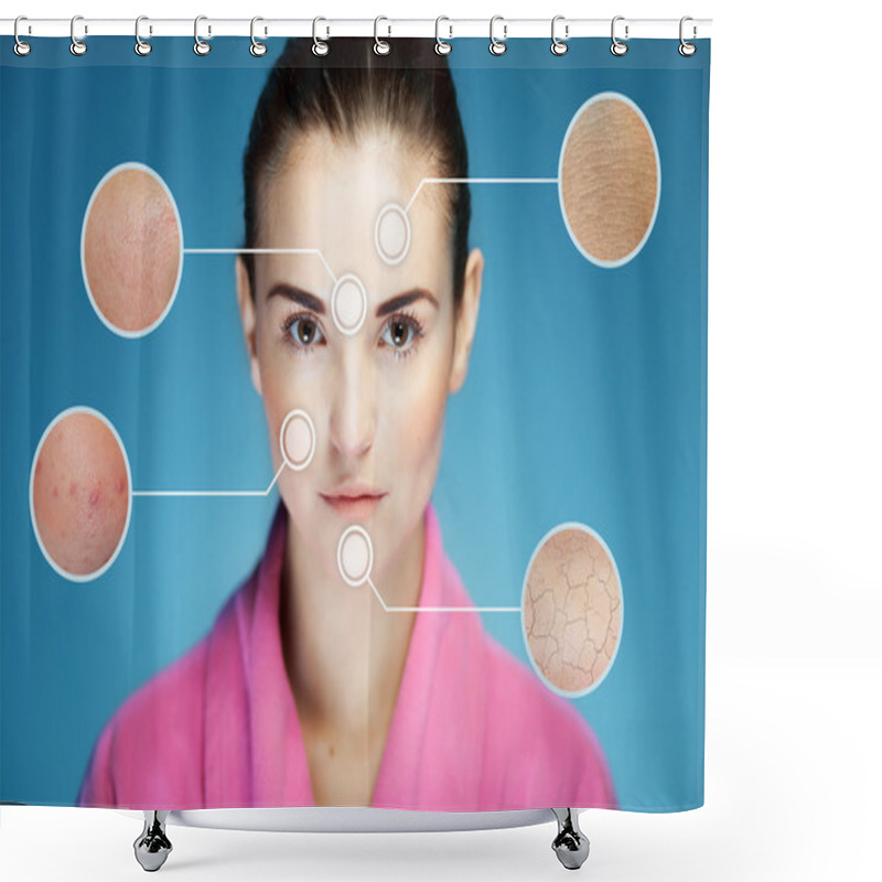 Personality  Concept Of Skincare And Skin Problems Of Face Shower Curtains