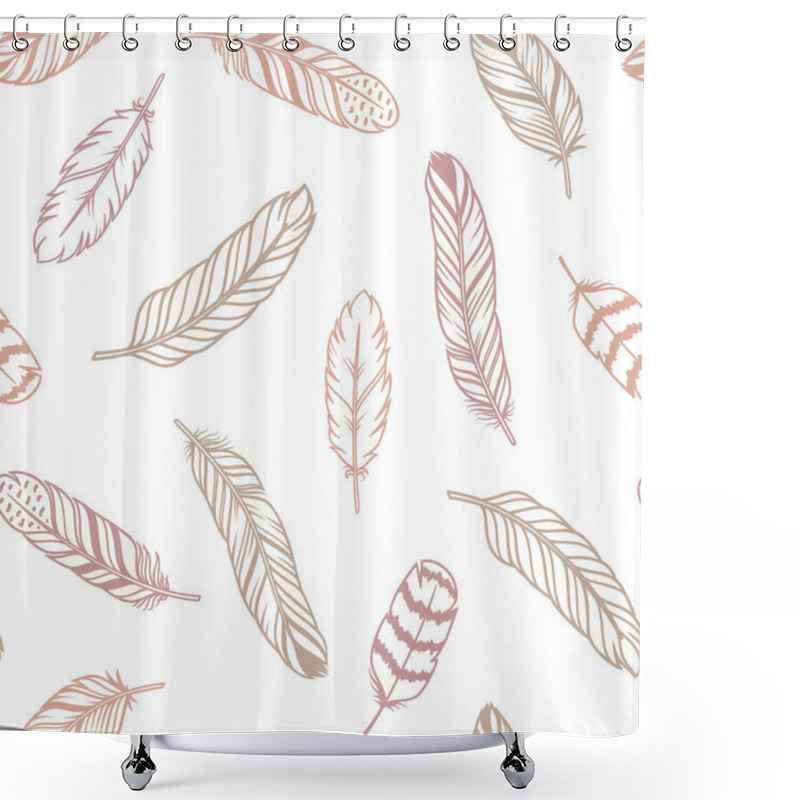 Personality  Feathers Pastel Seamless Pattern Shower Curtains