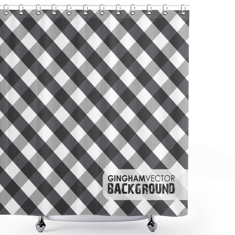 Personality  Black Gingham Background Shower Curtains