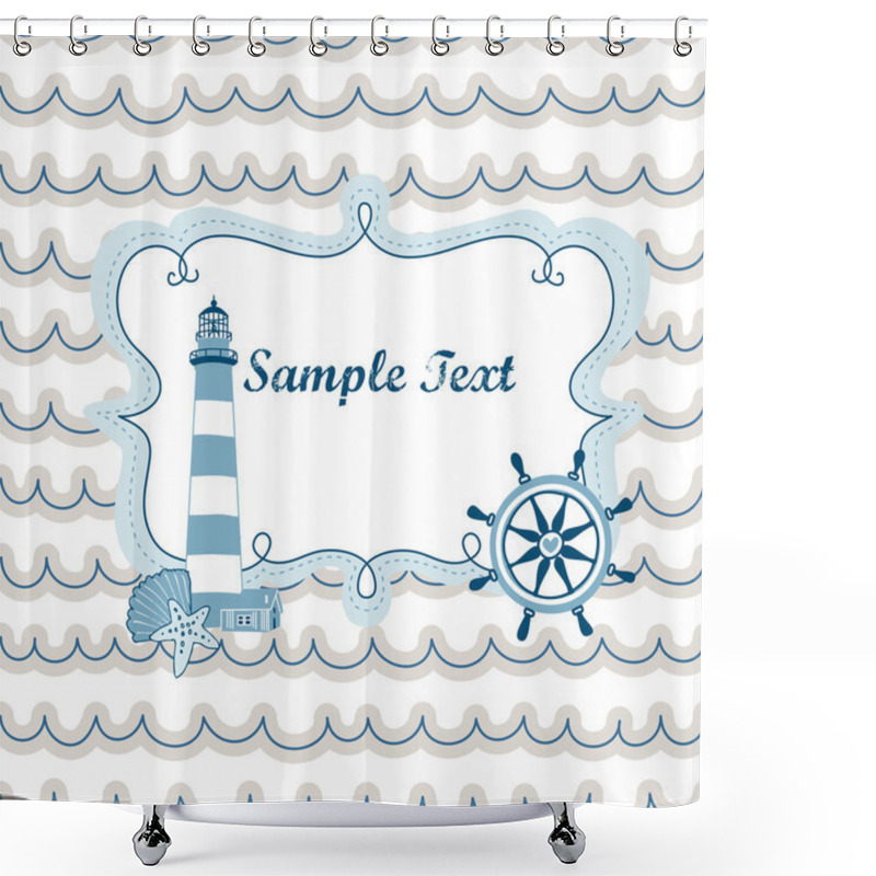 Personality  Lighthouse, Sailing Wheel Shower Curtains