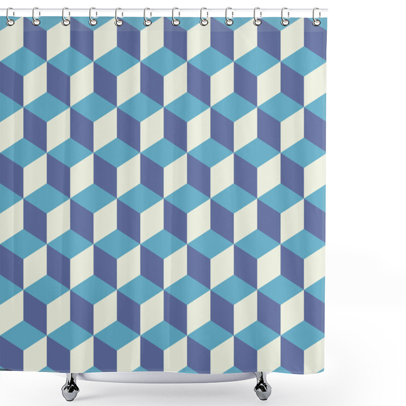 Personality  Abstract Cubes In Pastel Tones Shower Curtains