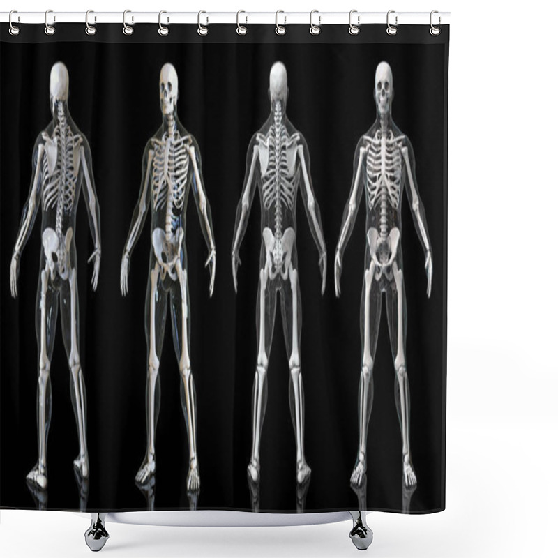 Personality  Human Skeleton Bones Anatomy Structure Of The Human Body Isolated - 3d Render Shower Curtains