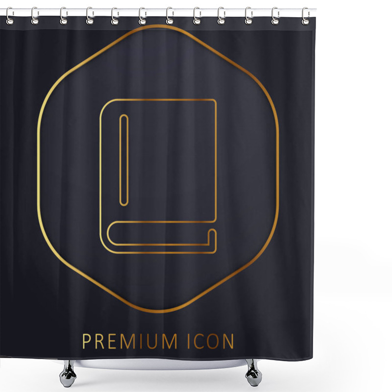 Personality  Book Of Black Cover Closed Golden Line Premium Logo Or Icon Shower Curtains