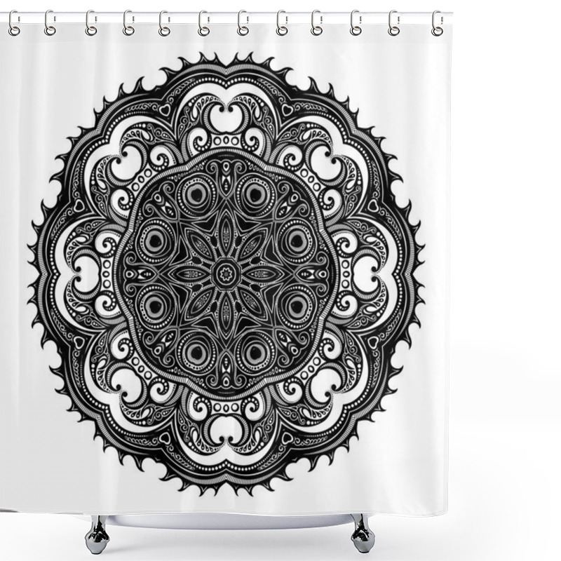 Personality  Beautiful Deco Black Mandala Shower Curtains