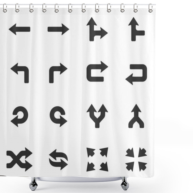 Personality  Arrows Icons Set Shower Curtains