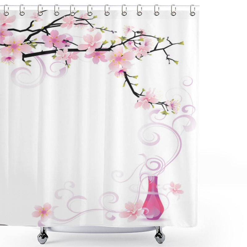 Personality  Sakura Aroma Violet Vector Shower Curtains