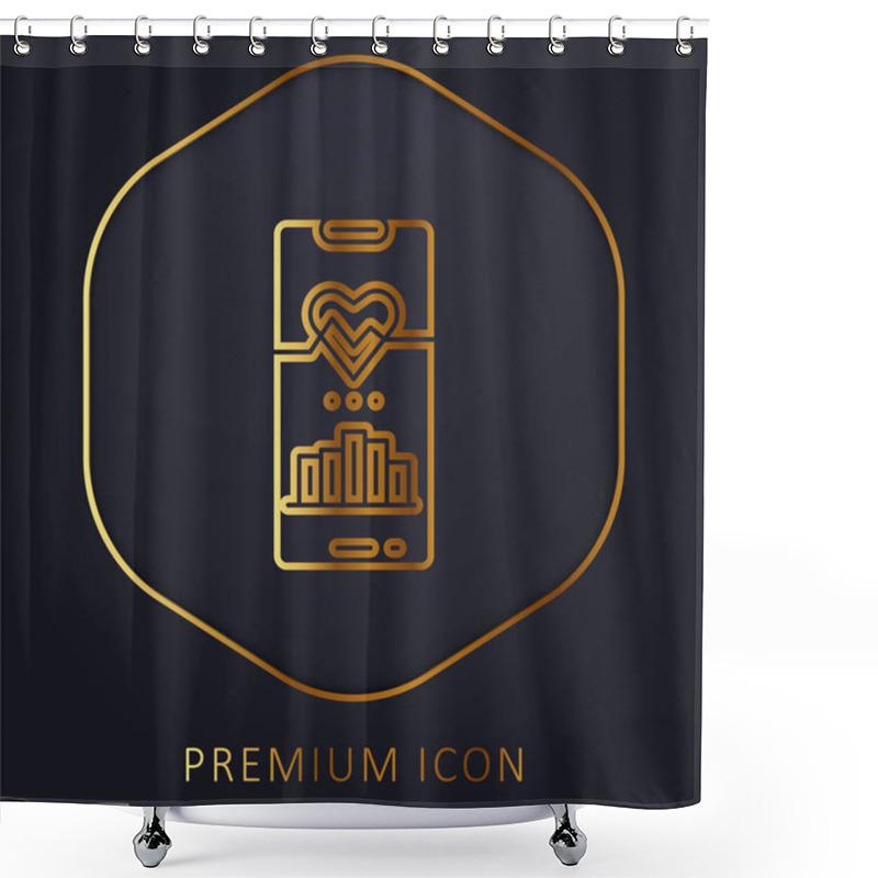 Personality  Activity Tracker Golden Line Premium Logo Or Icon Shower Curtains