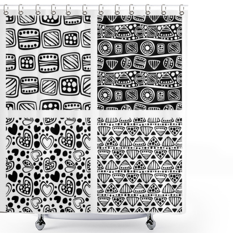 Personality  Vector Seamless Pattern, Graphic Illustration Shower Curtains