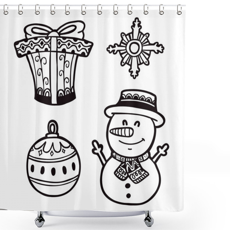 Personality  Outline Ornate Set. Shower Curtains