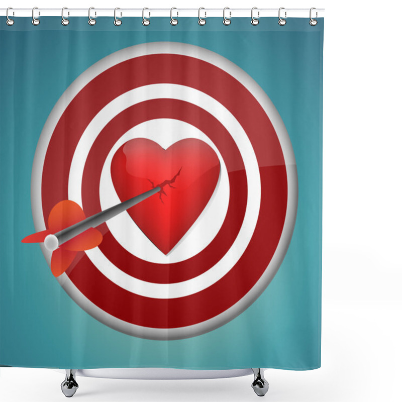 Personality  Aiming At Heart Shower Curtains