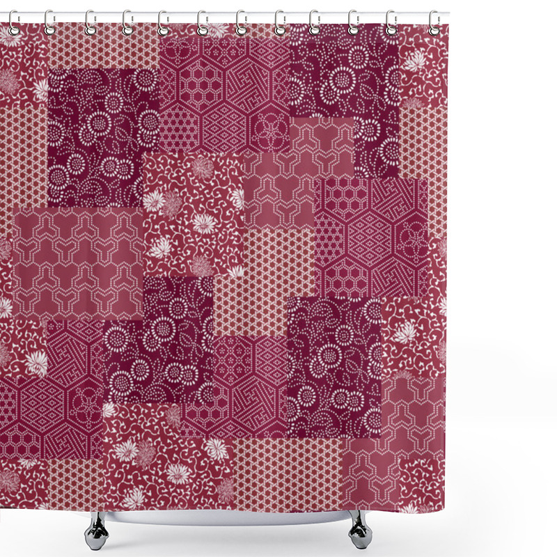 Personality  Japanese Style Pattern Patchwork Shower Curtains