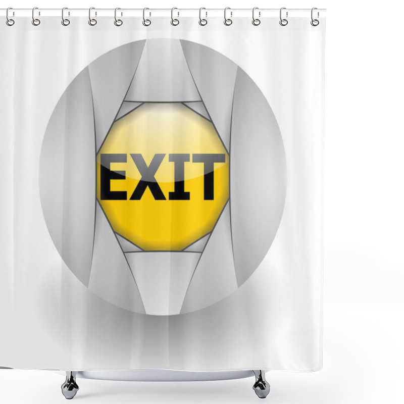 Personality  Exit Steel Glosssy Icon Shower Curtains