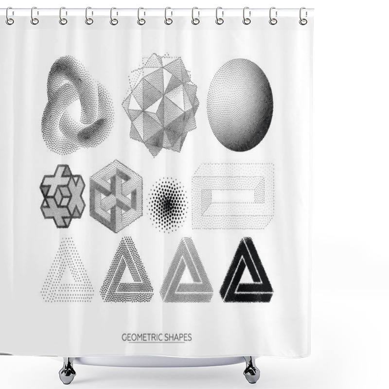 Personality  Set Of Geometric Shapes Shower Curtains