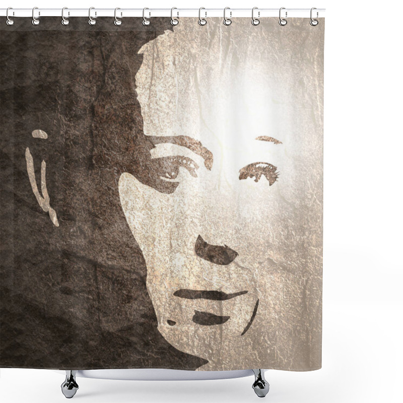 Personality  Silhouette Of A Female Head. Shower Curtains