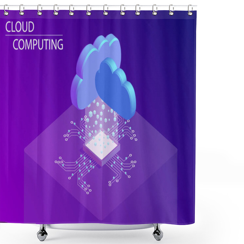 Personality  Cloud Computing And As A Service Concept. 3d Isometric Vector Illustration. Shower Curtains