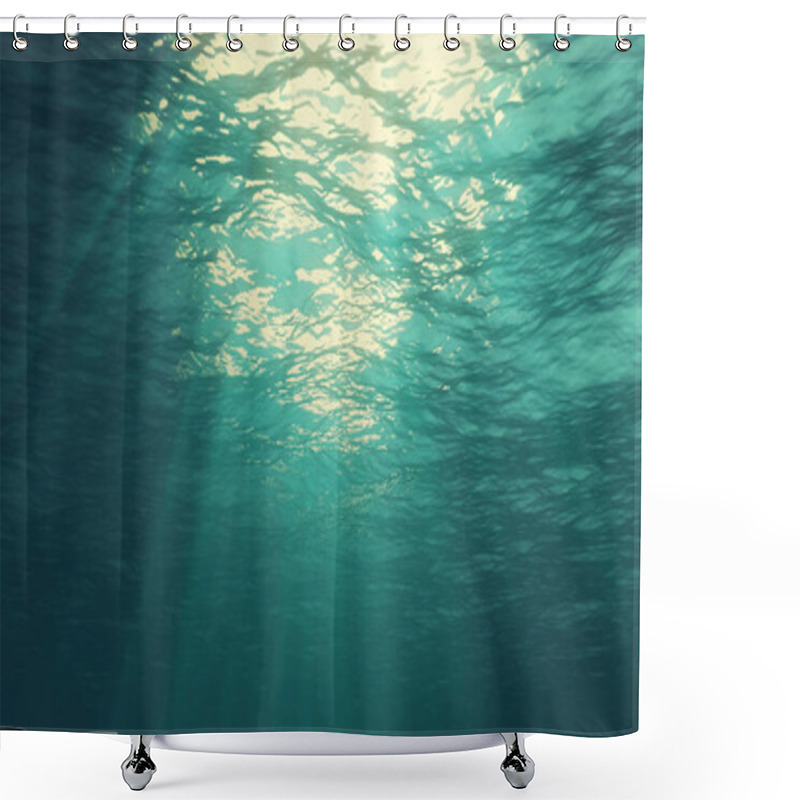 Personality  3D Rendering Of Underwater Light Creates A Beautiful Solar Curta Shower Curtains