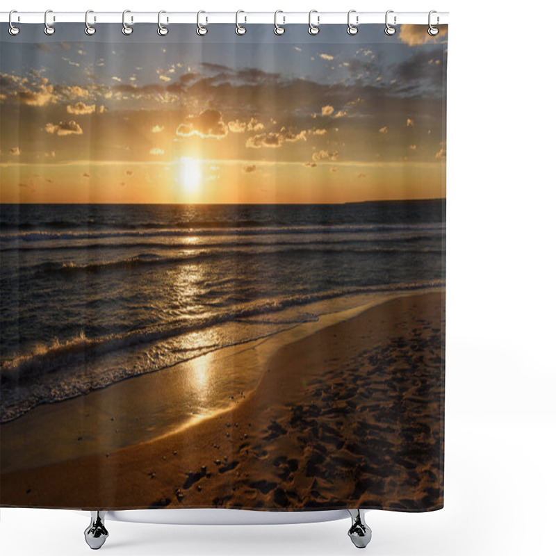 Personality  Sunset On The Sea Beach Shower Curtains