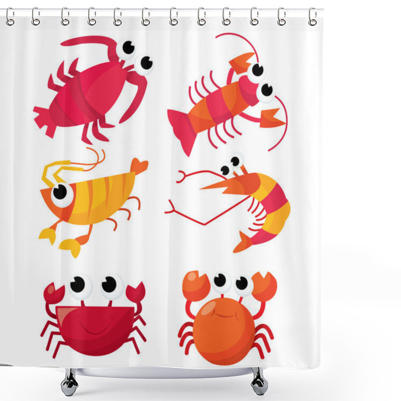 Personality  Cartoon Crustacean Shower Curtains