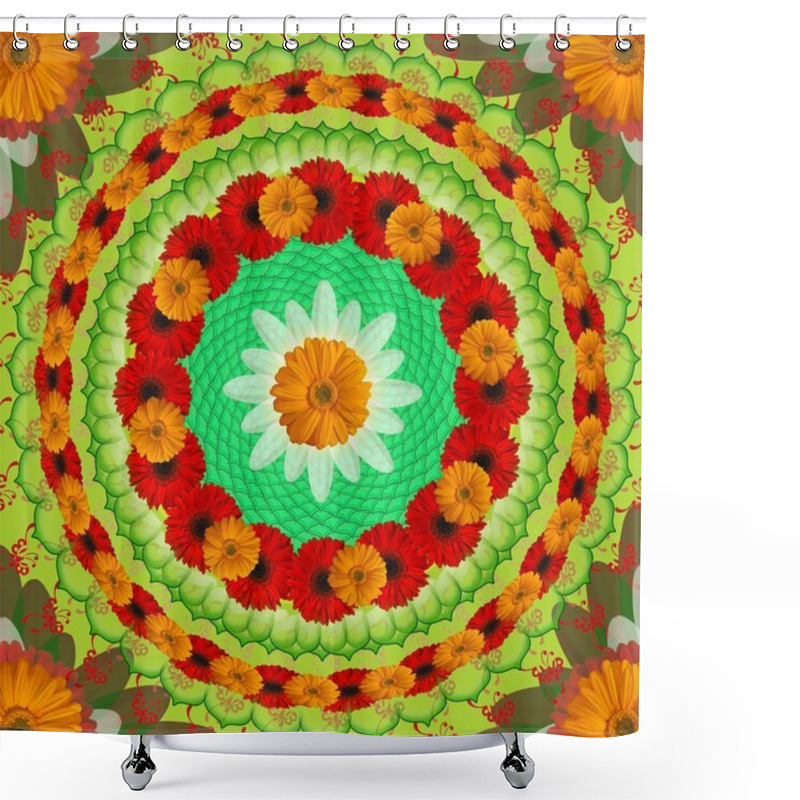 Personality  Floral Mandala Drawing - Sacred Circle Shower Curtains