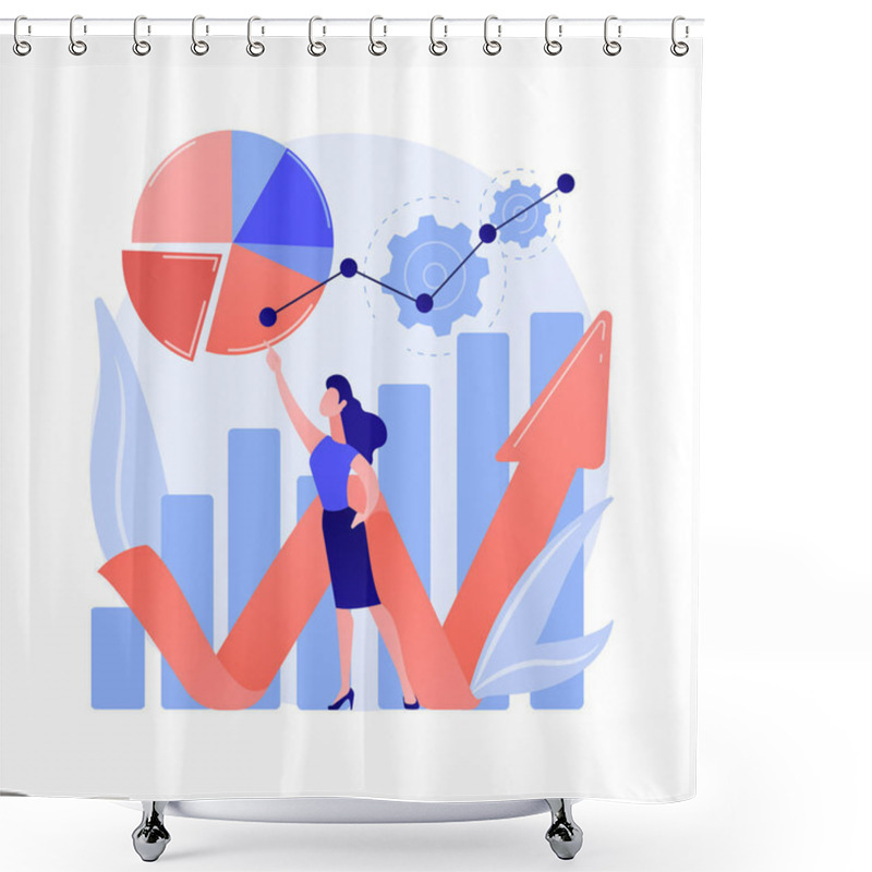 Personality  Online Survey Results Analysis. Pie Charts, Infographics, Analyzing Process. Business And Financial Reports Analytics. Social Poll Answers Statistics. Vector Isolated Concept Metaphor Illustration Shower Curtains