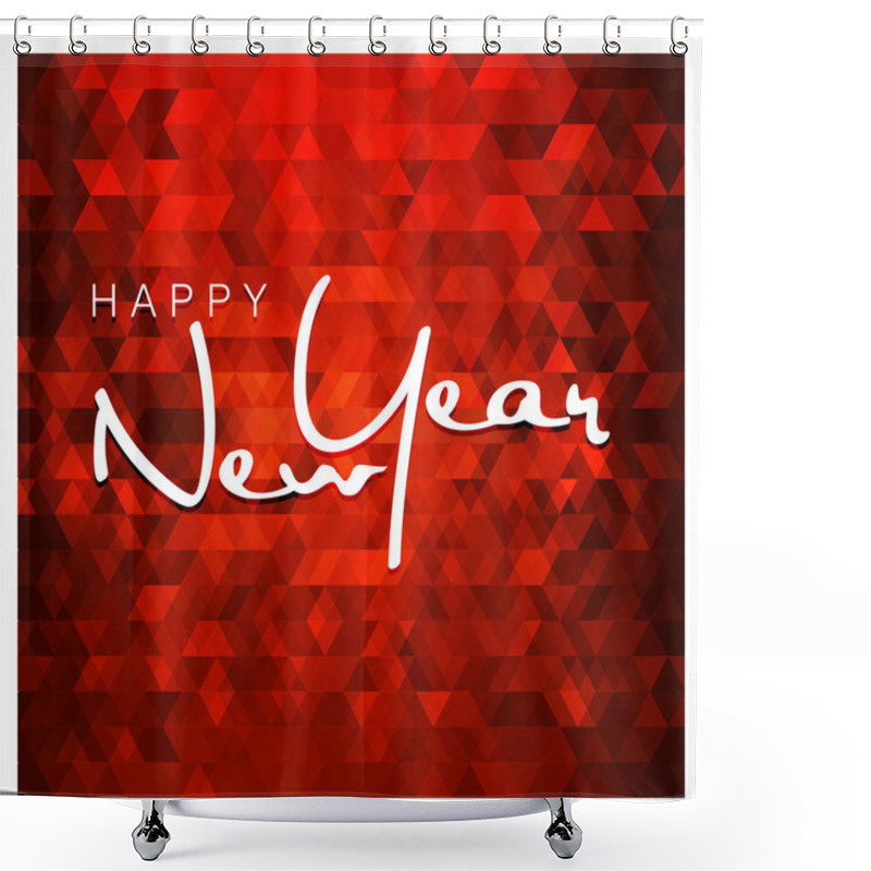 Personality  Happy New Year Polygon Pattern Shower Curtains