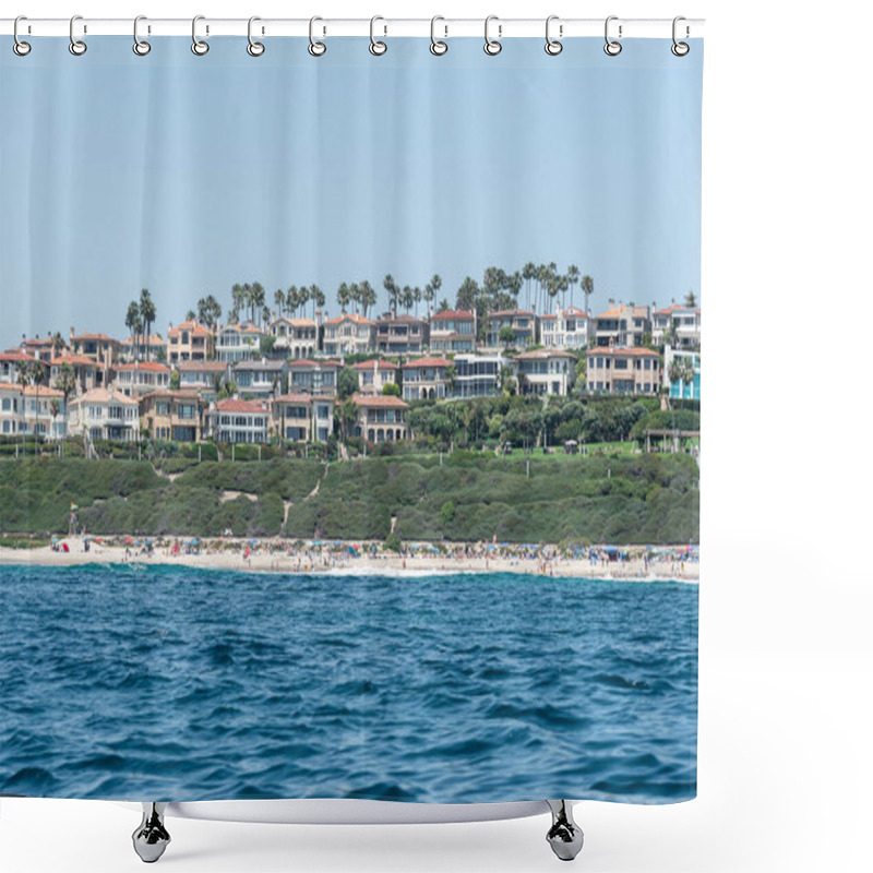 Personality  Beautiful Homes On The Ocean At Dana Point California Shower Curtains