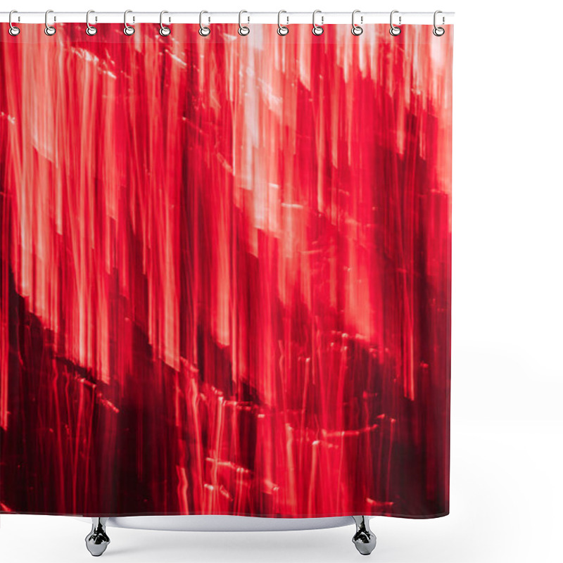 Personality  Beautiful Red Vertical Illuminated Stripes, Abstract Background Shower Curtains