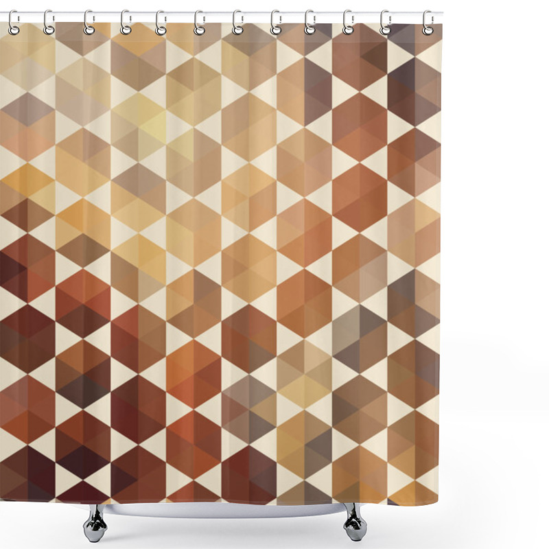 Personality  Retro Pattern Of Geometric Hexagon Shapes Shower Curtains