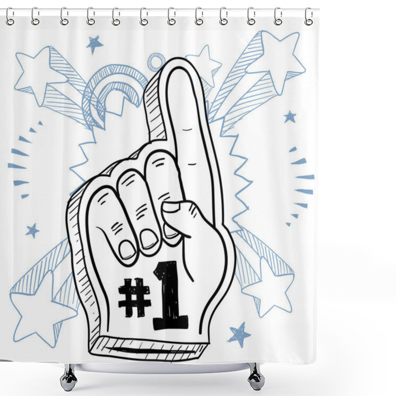 Personality  Foam Finger Rally Sketch Shower Curtains