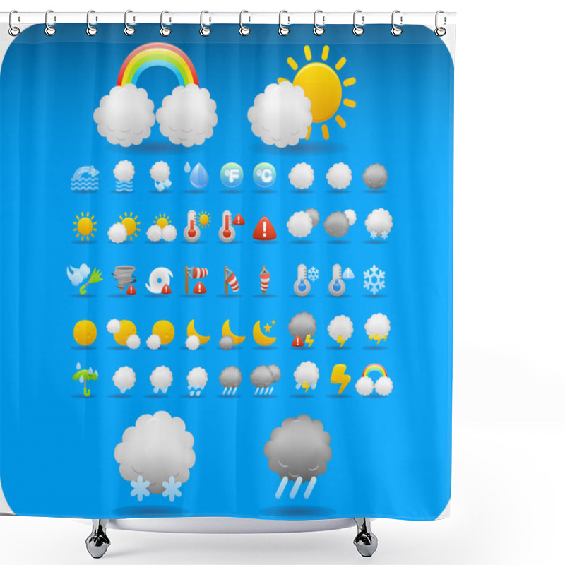 Personality  Weather Forecast Icons Shower Curtains