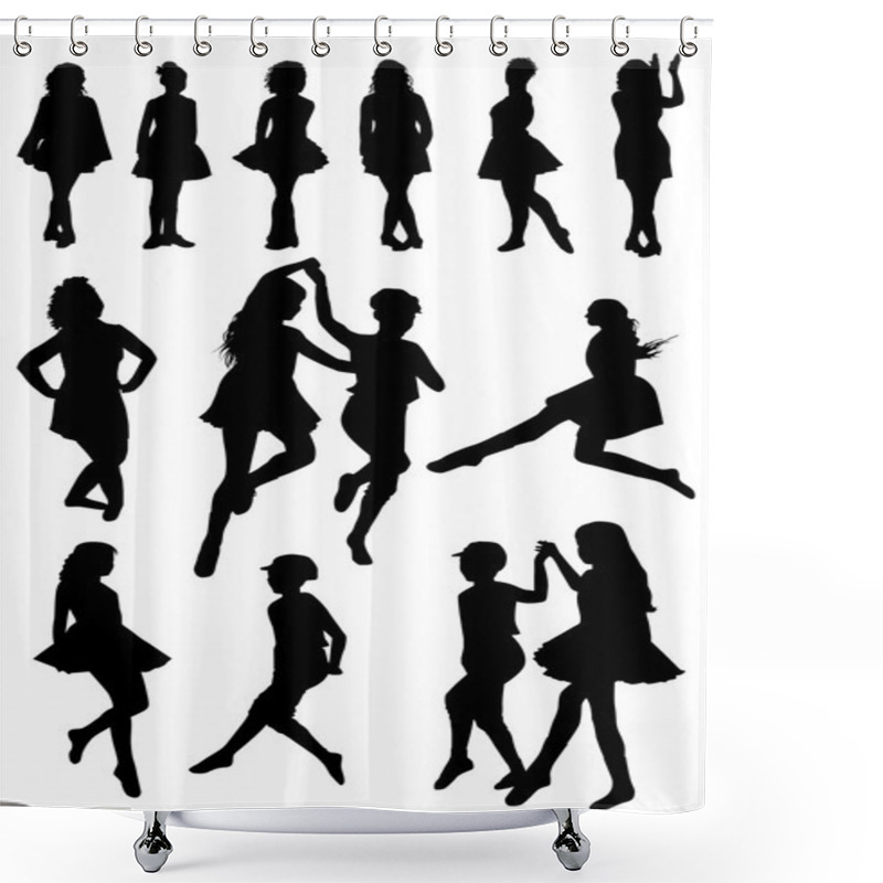 Personality  Silhouettes Of Irish Dancers Shower Curtains