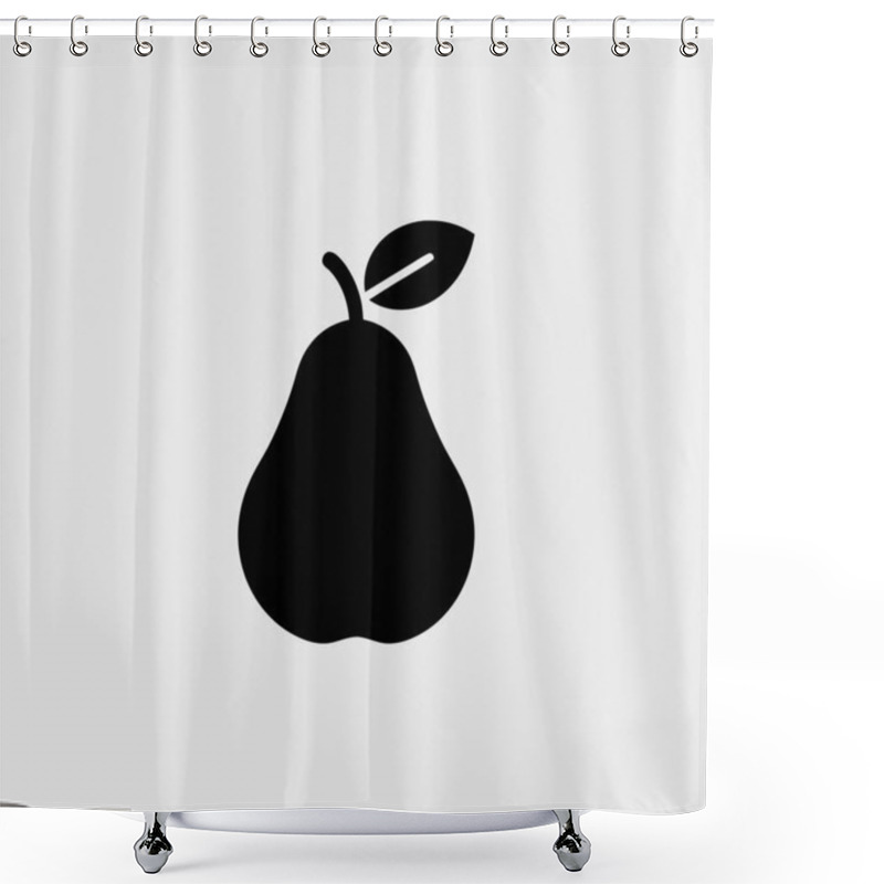 Personality  Monochromatic Pear Illustration - Minimalist Fruit Art, Black And White Pear Design, Botanical Artwork, Simple Fruit Drawing Shower Curtains