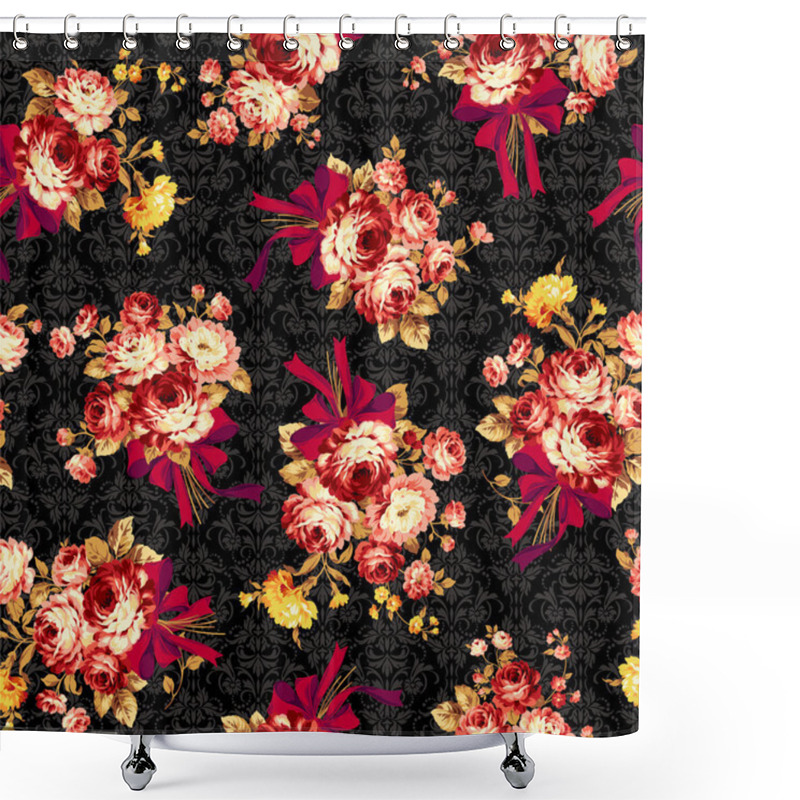 Personality  Rose Flower Pattern, Shower Curtains