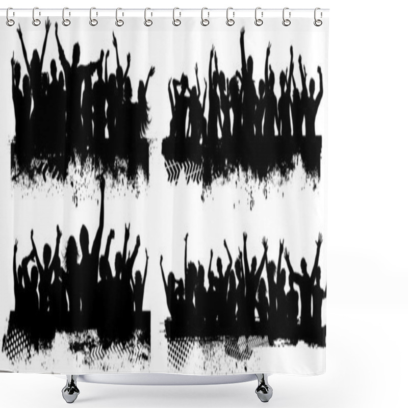 Personality  Grunge Crowd Scenes Shower Curtains